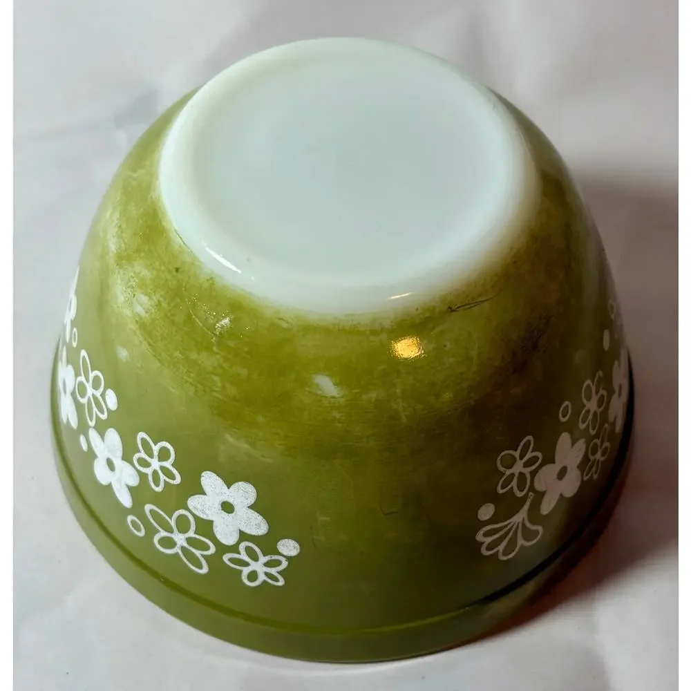 Vintage Pyrex Green Floral Crazy Daisy 1.5 Pint Mixing Bowl #401